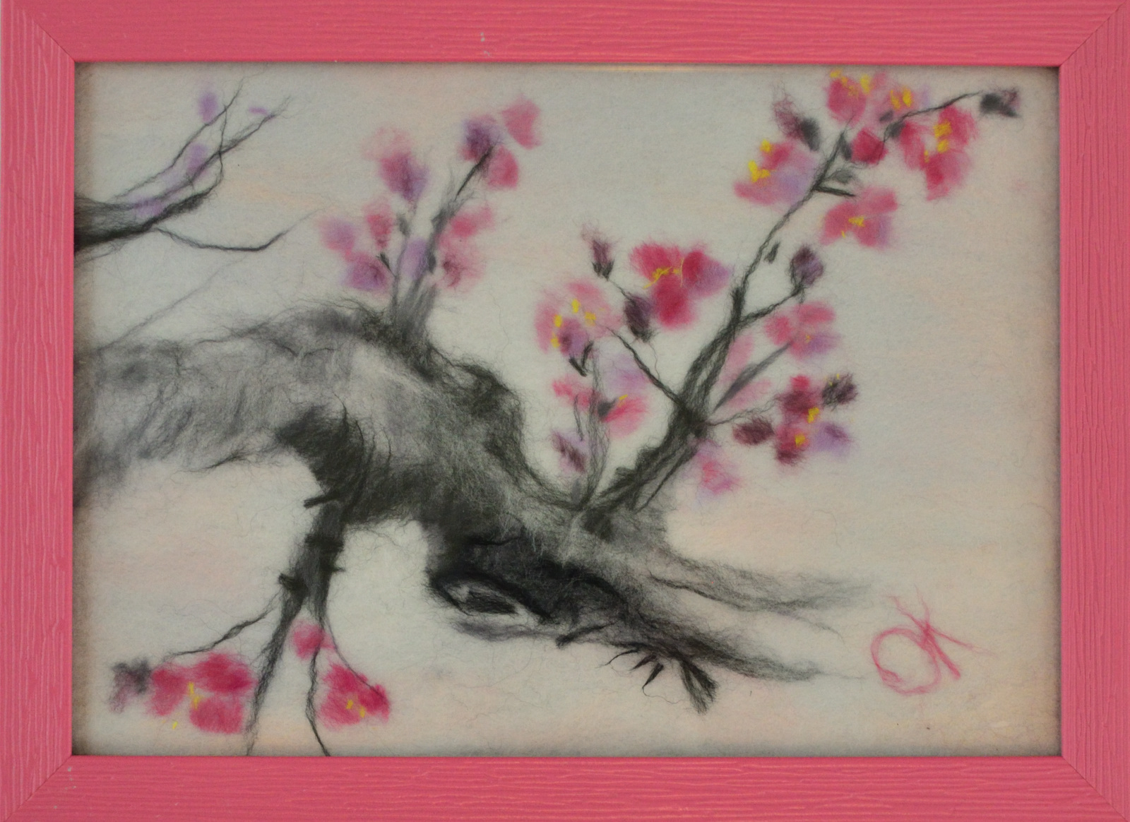 Sakura. Wool Art Gallery. Picture made of fine merino wool