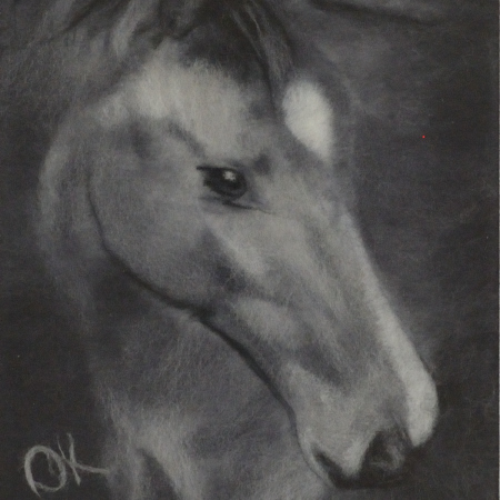 Horse. Wool Art Galleryi. Picture made of fine merino wool