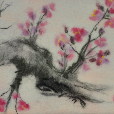 Sakura. Wool Art Gallery. Picture made of fine merino wool