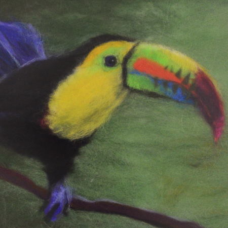 Toucan. Wool Art Gallery. Picture made of fine merino wool