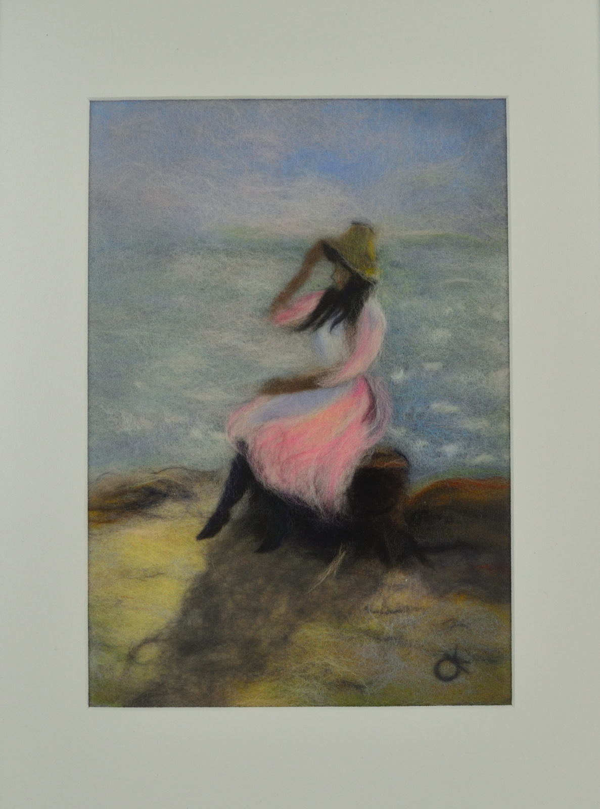 Young woman on the beach by Philip Wilson Steer. Wool Art Gallery. Picture made of superfine merino wool